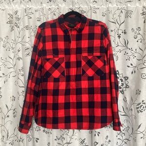 NWT J Crew Men’s Slim Fit Buffalo Plaid Zip Front Shirt